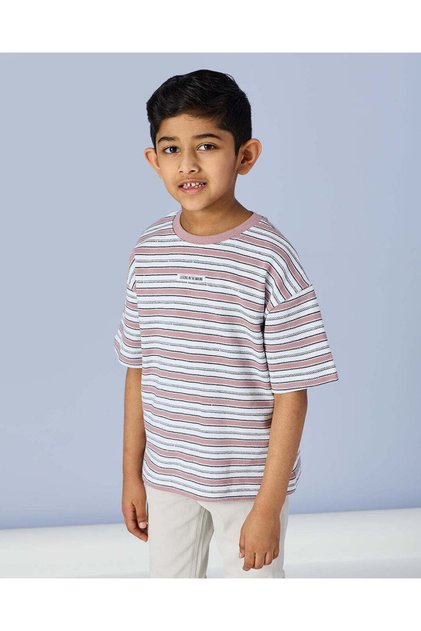Boys Purple Striped T-Shirt
