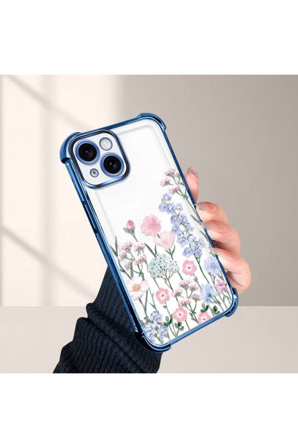 iPhone 15 Compatible Beautiful Flower Pattern Drop-Resistant Protective Case