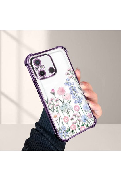 Redmi 12C Compatible Beautiful Flower Pattern Drop-Resistant Protective Case