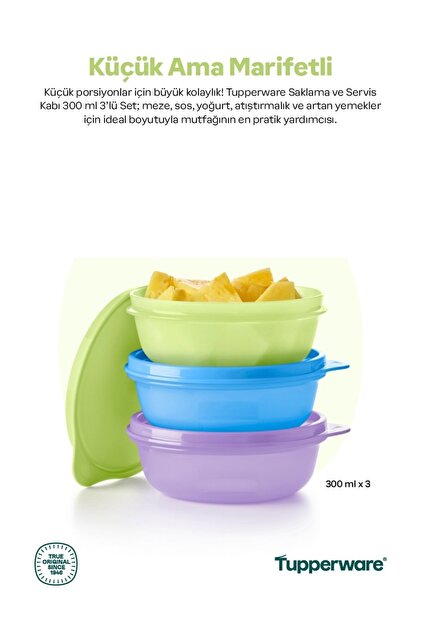 Tupperware Şeker Üçlü 300 Ml 3' lü Yeni Renkler - Fiyatı, Yorumları