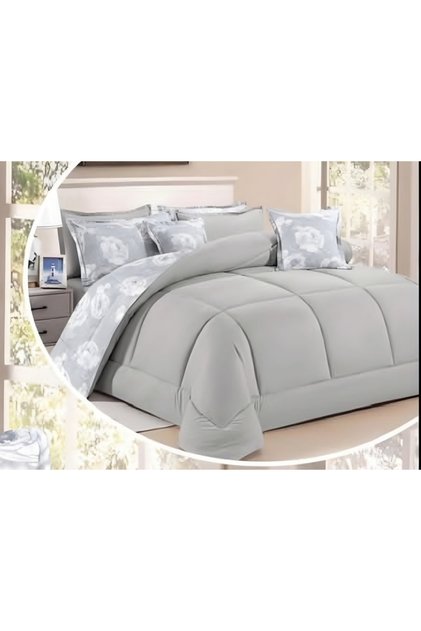 Selena | Double-Sided Floral Jacquard Bedspread Set 8 Pieces 240*220 cm Cream
