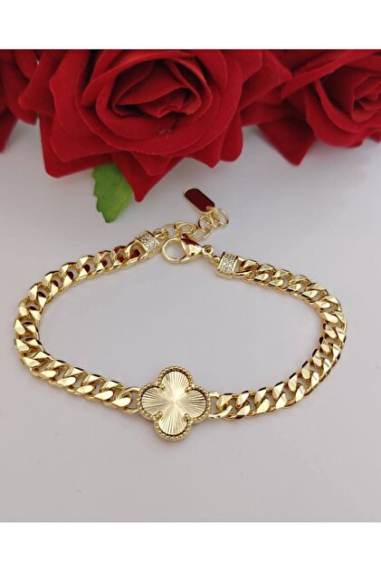 Bratara Trifoi placata cu aur 14k