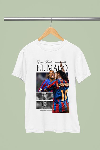 RONALDINHO BASKILI PAMUKLU KISA KOLLU REGULAR KALIP TSHIRT