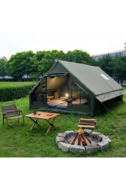 GT-8X Inflatable Camping Tent with Carry Bag & UV Protection