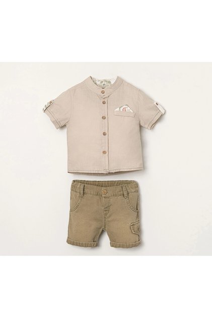 Baby Boy Set with Linen Shirt and Shorts