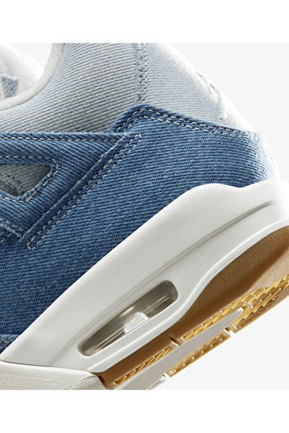 Nike Jordan Air 4 Retro TEX Denim Worn Blue Women's Bulvar Spor