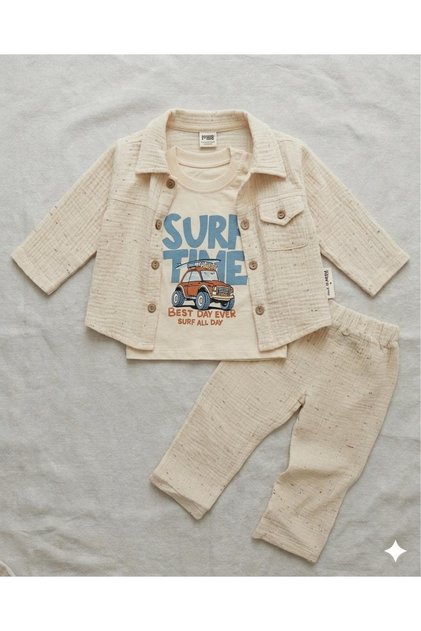 3-Piece Baby Boy Muslin Set