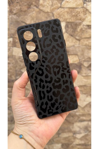 Tecno Camon 40 4g Compatible Leopard Pattern Silicone Shock-Absorbing Classic Protected Rubber Case