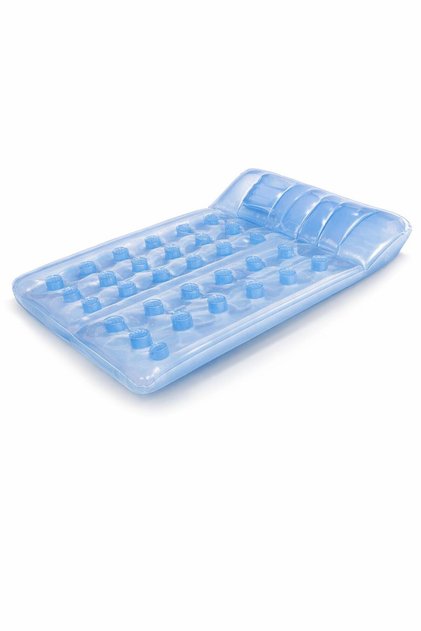 Saltea gonflabilă dublă pentru apă , 2 persoane, 1.93 x 1.42 m, cu pernă I-Beam, albastru