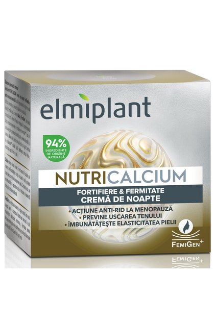 Cremă de noapte, Elmiplant, NutriCalcium pentru fermitate și tonifiere, 50 ml