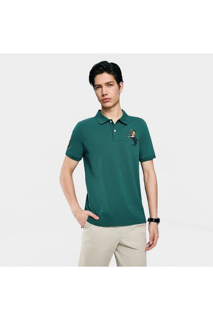 Men’s Slim Fit Napoleon Embroidery Lycra Pique Polo