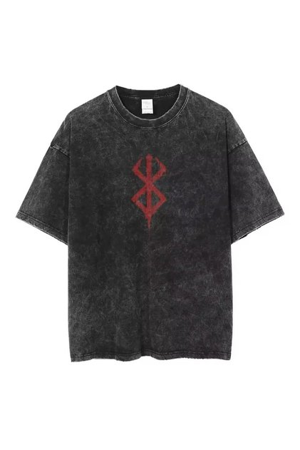 Printed Premium Quality Vintage Washed Street Style Oversize T-Shirt Anthracite