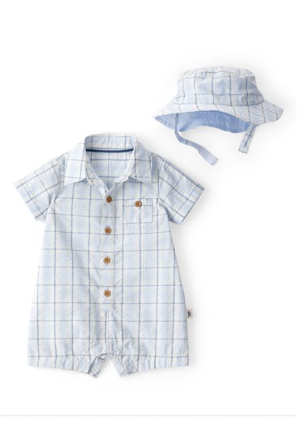Baby Boy Short Jumpsuit 3 Months-24 Months Blue