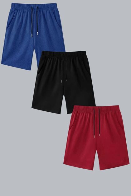 Busekids Unisex Summer Shorts/Capri Set of 3 Comfortable Fit 9 Colors