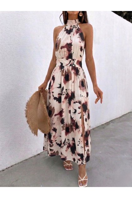 Women's Patterned Satin Dress