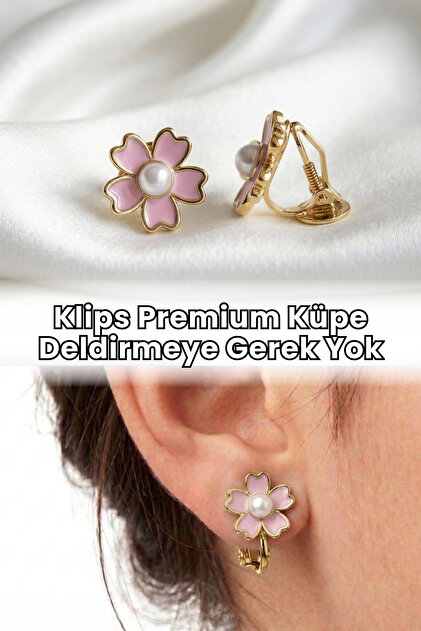 Elifsu Jewelry Çelik Zirkon Taşlı Klips Küpe Kalp veya Hello Kitty