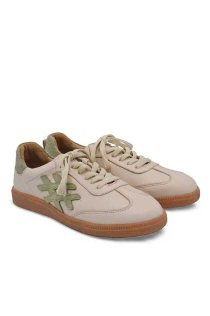 Deri Kadın Sneakers Ayakkabı Bej-Scarpion 2609901Y