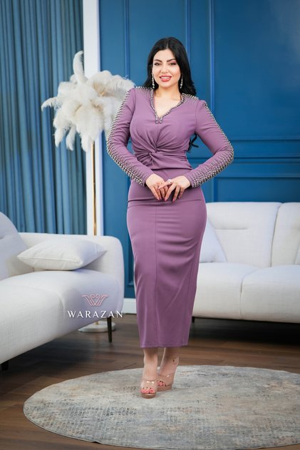 فستان سهرة مخمل ماسك للخطوبة والعيد والمناسبات