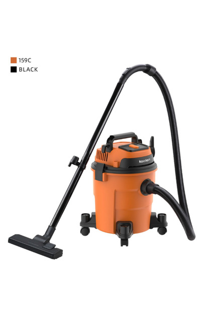 20-liter, 1600-watt wet and dry cylinder vacuum cleaner in red