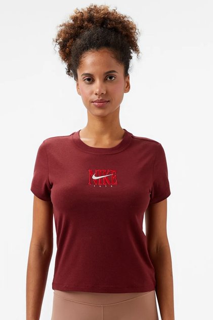 Slim Phoenix Womens Tshirt Kısa Kollu Kadın Tişört Bordo