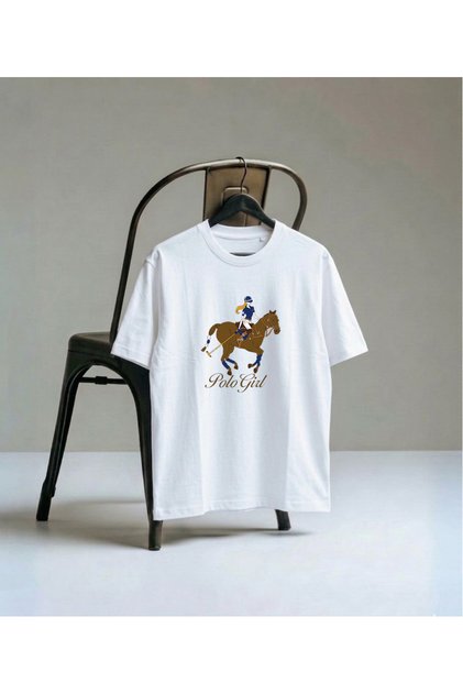Polo Girl Equestrian Digital Printed Oversize Fit Adult T-Shirt Cotton Long Lasting T-Shirt