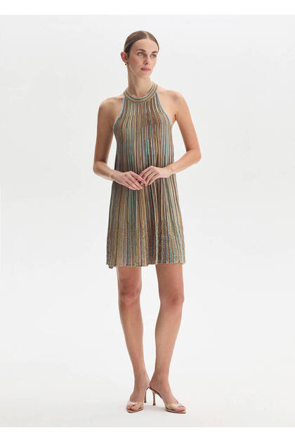 Knitss Lilac Color Gradient Mini Knitwear Dress- Trendyol