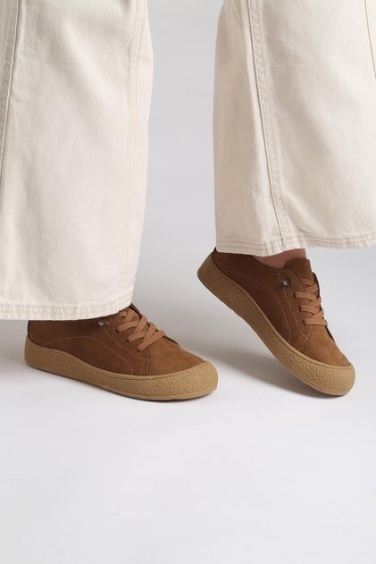 Luna Genuine Leather Tan Slip-On Women's Shoes
