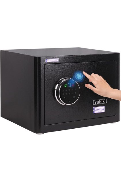Biometric Fingerprint Safe Box with Digital Keypad and Key Lock RB-AG25 (11.5kg, 25x35x28cm) Black