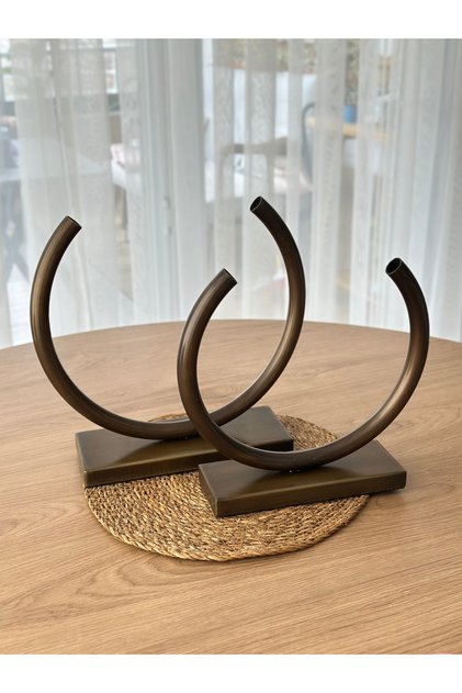 TASARIM 2Lİ c formlu BRONZ OBJE