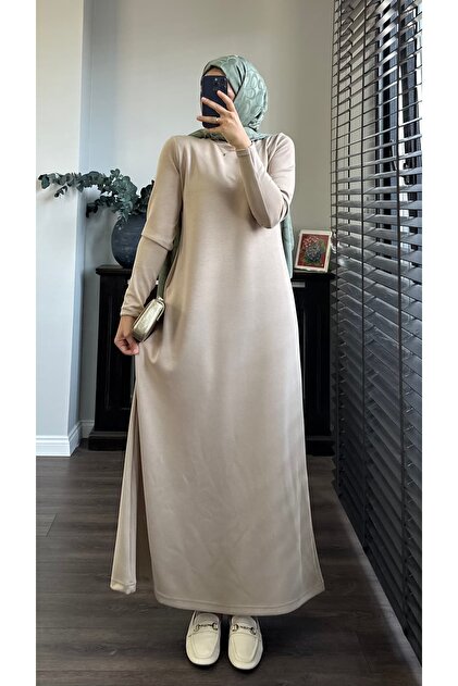 Modal Long Sleeve Flared Dress