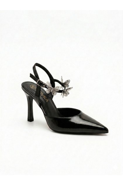 Women's Evening Dress Shoes Butterfly Detailed Thin Heel Stiletto