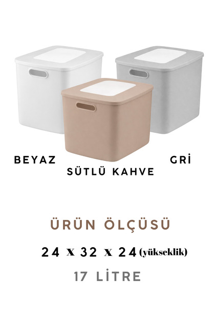 VALENT Nero 17 Lt 3'Lü Çok Amaçlı Kapaklı Organizer Kutu Makyaj