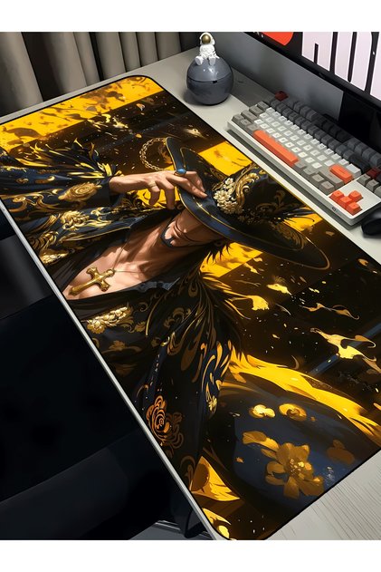 Mihawk, One Piece Gaming Mouse Pad 40x90 XXL Mousepad, Large Desk Mat, Non Slip Keyboard Pad