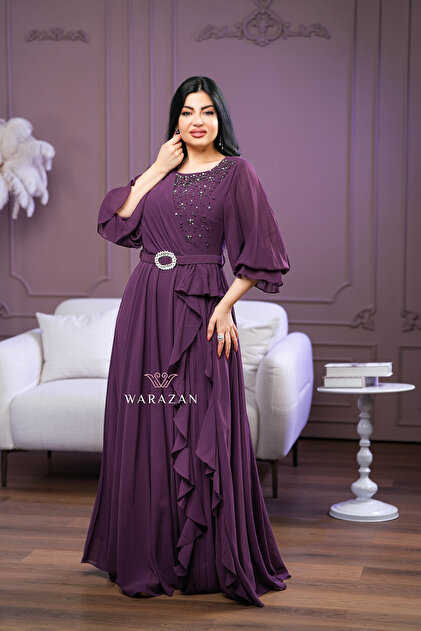 Bravo Double Cloche Velvet Evening Dress for Parties, Holidays, and  Engagement Events- Trendyol