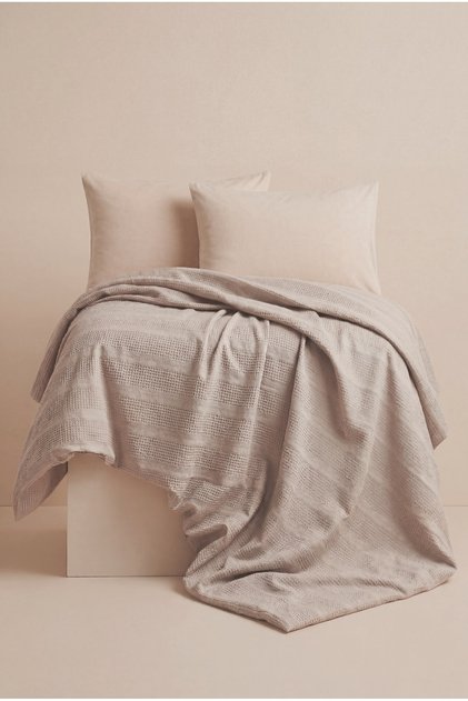 Soft 100% Cotton Double Pique Set - 200X220 cm Pique & Elastic Sheet Set