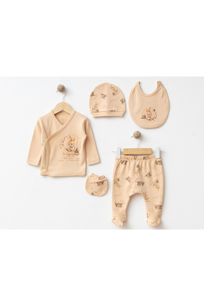 Rabbit Printed Unisex Newborn Set of 5