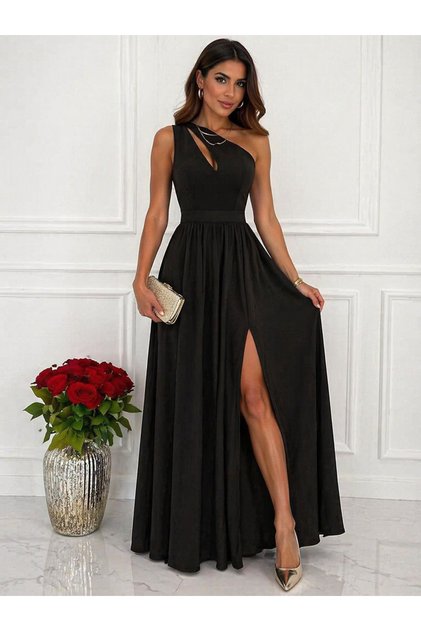 One Shoulder Slit Long Evening Dress