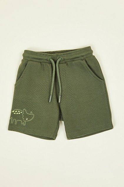 Embroidery Detail Shorts with Drawstring Waist
