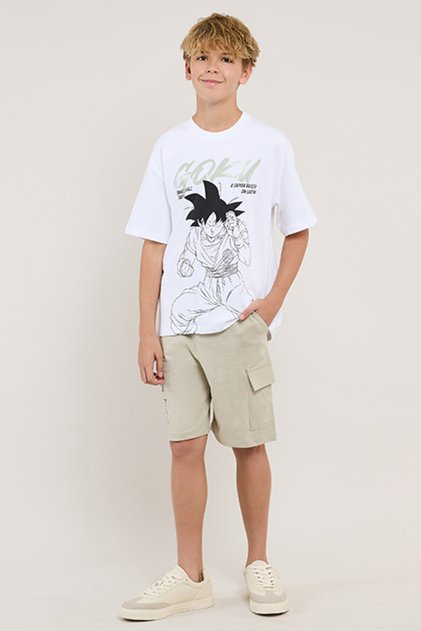 Goku Print T-Shirt and Shorts Set