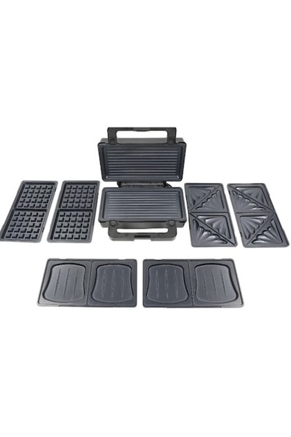 Συσκευή παρασκευής σάντουιτς, Paxton, 1000W, 4 σε 1, γκριλ, βάφλες, σάντουιτς, ενδεικτικές λυχνίες, ανοιχτός γάντζος