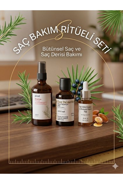 Saç Bakım Ritüeli Seti - Saç Folikül Uyarıcı - Saw Palmetto(Cüce Palmiye) Yağı - Biberiye Hidrosolü