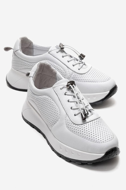 Solire Women's Genuine Leather Sports Shoes White