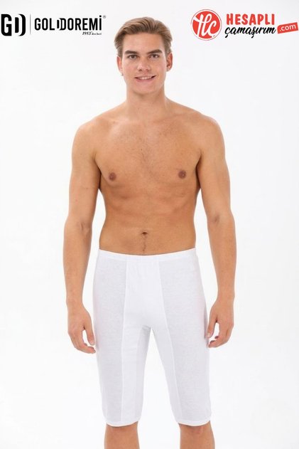 Yıldız Premium Men's 100% Cotton Comfortable Cut Comfortable Waist Knee Length Long Leg Boxer