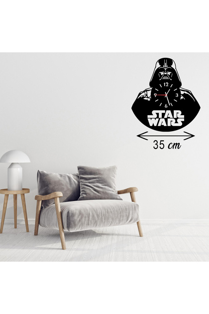 Eom Star Wars Wall Clock, Darth Vader Black Edition, Diameter 35