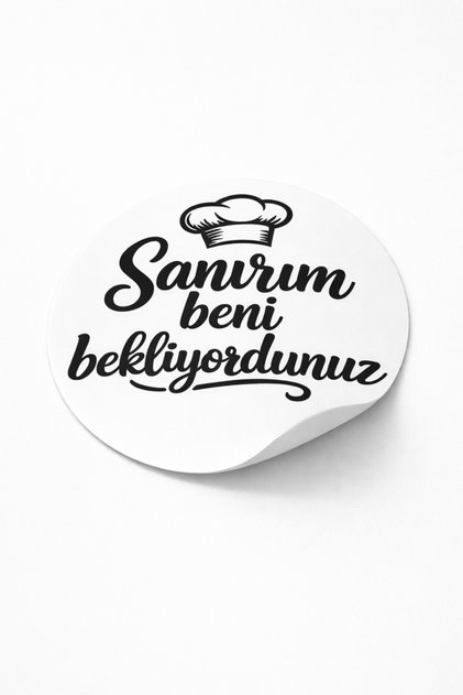 I Think You Were Waiting for Me Sticker Takeaway Restaurant Cafe Presentation Label Stylish Packaging