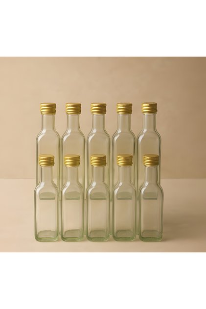 Set 10 buc sticle 100 ml cu dop metalic