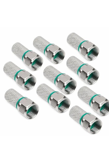 Set 10 mufe F RG6U 7mm Profesionale din cupru HQ dublu izolate inel verde WTY0623-10