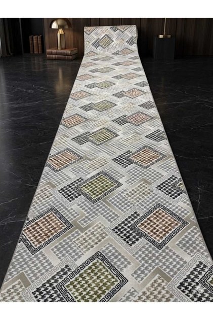 Plato Kaymaz Tabanlı Yıkanabilir Leke Tutmaz Halı Salon Koridor Mutfak Halı
