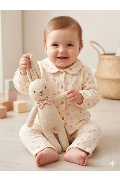 Baby Girl Rose Dream Theme Muslin Shirt Cream 55093