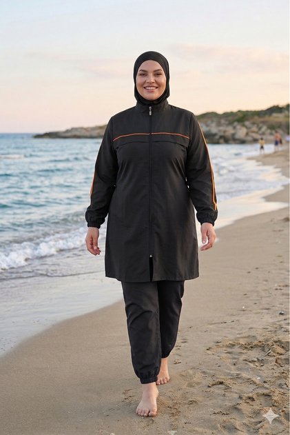 Women's Plus Size Parachute Fabric Comfortable Cut Hijab Swimsuit Set